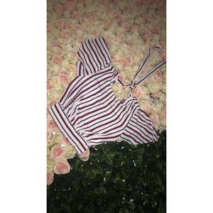 Cute Striped Chiffon Top